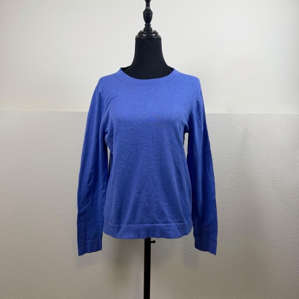J.Crew Teddie Blue 100% Cotton Crewneck Sweater — Size L